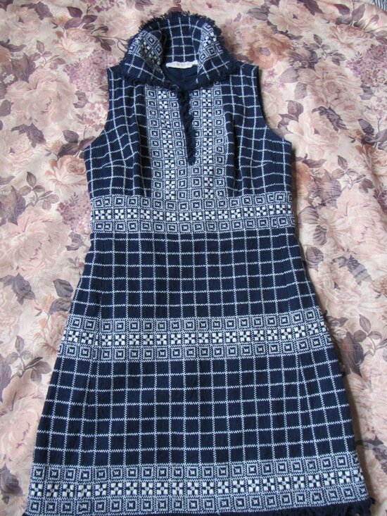Tory Burch Dresses & Skirts - Tory Burch Cotton Dress, Sleeveless, lined, sz. 4, Blue(dark)/white